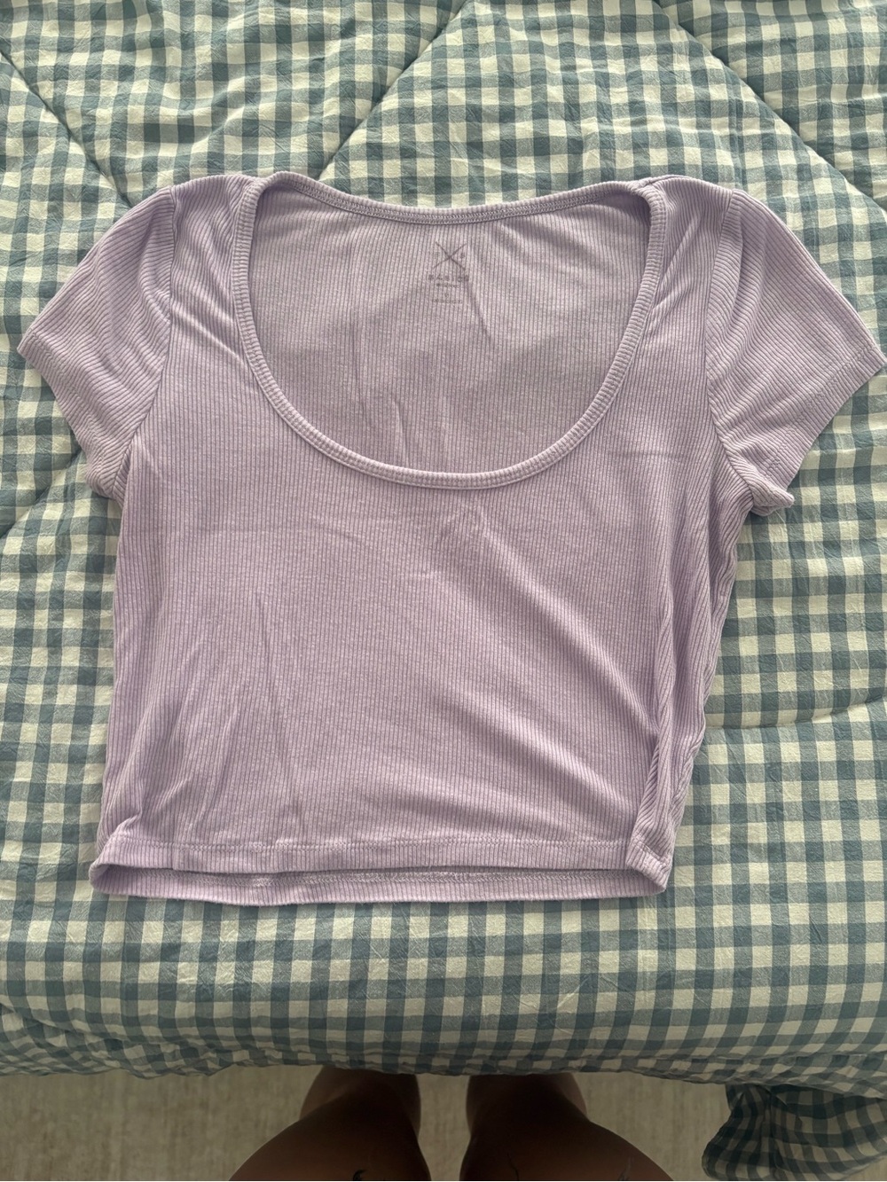 PacSun Lilac Ribbed Scoop-Neck Crop Top